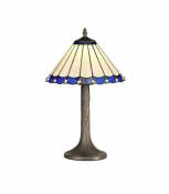 Lampe de table Tiffany Calais 1 Ampoule Bleu 40,5 Cm