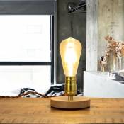 Licht-erlebnisse - Lampe de table décorative edison Design industriel rond - Or
