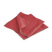 Lot de 2 serviettes de table en lin lavé 45x45cm Rouge