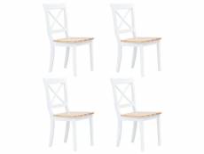 Lot de 4 chaises de salle à manger cuisine blanc et