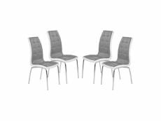Lot de 4 chaises en cuir synthétique 42 x 63 x 100 cm - gris