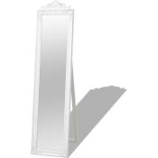 Maisonchic - Miroir sur pied Style baroque Miroir déco / Miroir Salon 160 x 40 cm Blanc