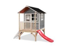 Maisonnette en bois pour enfants Loft 300 Gris - Exit Toys