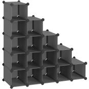 Mediawave Store - tagère modulaire pour bibliothèque avec cubes 53 pièces modulaires Couleur: Noir