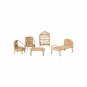 Meuble pour maison de poupée Rattan / Set de 5 meubles