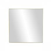 Miroir carré 80cm contour en métal doré