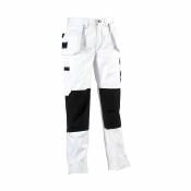 Pantalon de travail peintre blanc déperlant tres resistant triple coutures déperlant Herock Blanc 40 - Blanc