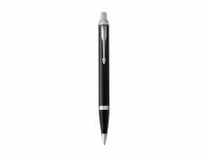Parker stylo-bille im, pointe moyenne et encre bleue, garniture chromée noir + recharge quinkflow pour stylo à bille, pointe moyenne, paquet de 2 pièc