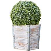 Plante arbuste artificiel en pot LED jardin extérieur intérieur énergie solaire vert Teamson Home PT-OD0005