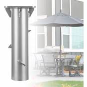 Plaque de base universelle pied de parasol parasol déporté parasol de jardin métal 16 cm - argent - Randaco