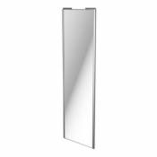 Porte de placard coulissante miroir avec cadre gris GoodHome Arius H. 248 5 x L. 77.2 cm