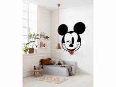 Poster autocollant forme ronde disney mickey clin d’oeil