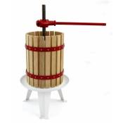 Pressoir Traditionnel en Bois pour Jus, Vin et Cidre - 28cm de Large x 60cm de haut - Capacité 6L - Robuste bois de chêne et acier - Pressage manuel