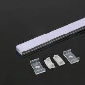 Profilé aluminium blanc pour bande led (l max : 21.5mm) 2000 x 23.5 x 9.8mm - V-tac