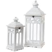 Set de 2 lanternes blanches jardin privé - Blanc - Amadeus
