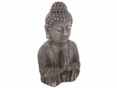 Statuette de bouddha "effet bois" 49cm gris