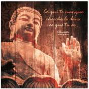 Sud Trading - Cadre Bouddha - 40 x 40 cm - Ce qui te