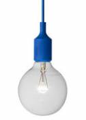 Suspension E27 / Silicone - Ampoule incluse - Muuto bleu en plastique