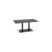 Table à manger design 160 cm en bois et métal noir