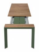Table à rallonge Nori / Teck - L 199 à 279 cm - Kristalia vert en métal