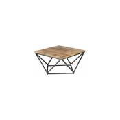 Table basse carré 95 cm en bois et acier - dalbergia