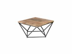 Table basse carrée métal-bois - knox - l 95 x l 95