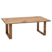 Table basse en bois de pin vieilli 120x45cm
