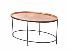 Table basse ovale cuivre