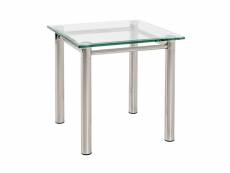 Table d'appoint en verre trempé/acier chromé - 42 x 42 x 43 cm -pegane-