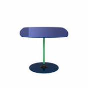 Table d'appoint Thierry / 50 x 50 x H 40 cm - Verre - Kartell bleu en verre