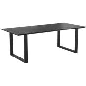Table rectangulaire Adok 8 personnes en bois de teck recyclé noir 220 cm - Noir