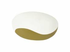 Tosel-céramique zara - applique céramique vert 1xe27 - abat-jour bol céramique blanc - lo29,5xla11xh15 cm; bicolore