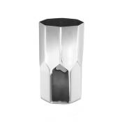 Vase décoratif en aluminium argenté H23