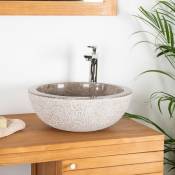 Vasque en marbre à poser Stromboli gris 40cm - Gris
