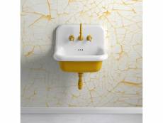 Vasque style école en céramique 60 cm - true colors - jaune moutarde (giallo senape)