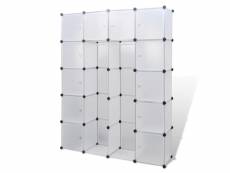 Vidaxl cabinet modulable avec 14 compartiments blanc
