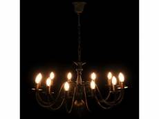 Vidaxl lustre noir antique 12 ampoules e14 80 cm