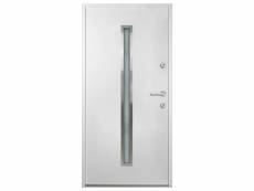 Vidaxl porte d'entrée aluminium blanc 90x200 cm