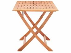 Vidaxl table pliable de jardin 120x70x75 cm bois d'eucalyptus solide 48694