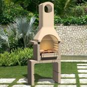 Vidaxl vidaXL Support de barbecue au charbon de bois Béton avec cheminée