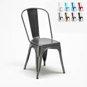 Ahd Amazing Home Design - lot de 20 chaises industrielles style Lix métal pour cuisine et bar steel one Couleur: Gris