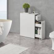 Armoire de salle de bain avec 2 tiroirs latéraux disponibles différentes couleurs taille : Blanc