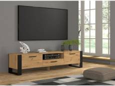 Bobochic meuble tv 200 cm nuka bois et noir