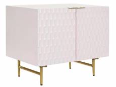 Buffet haut meuble de rangement en bois de manguier rose et métal doré - longueur 63 x hauteur 52 x profondeur 43 cm