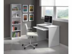 Bureau avec étagère amovible, couleur blanc, dimensions