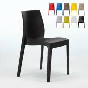 Chaise en polypropylène empilable Salle à Manger café bar Rome Grand Soleil Couleur: Noir