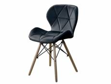 Chaise Stockholm Quilted - simili cuir - noir