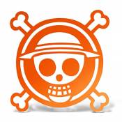 Erreinge Autocollant Pirate Crâne orange Fluo Schriftzug
