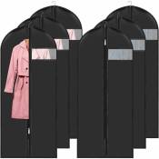 Ersandy - Housses de Vêtements 60 x 140 cm Lot de 6, Housse de Protection pour Vêtements anti Poussière Imperméables avec zip, Housse Vetement à