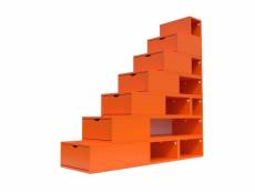 Escalier cube de rangement hauteur 175 cm orange ESC175-O
